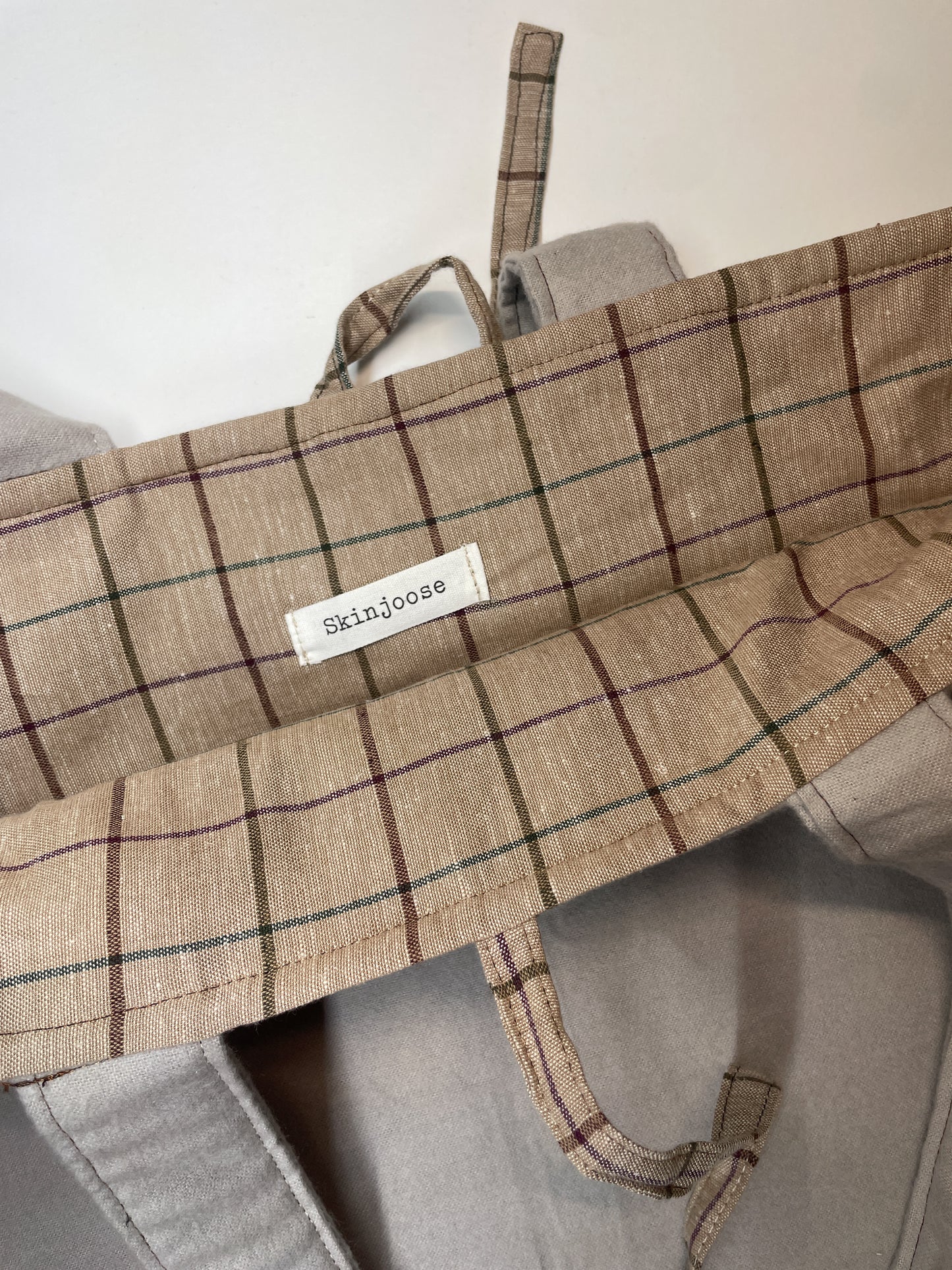 Large Everyday Market Tote in Sage Check