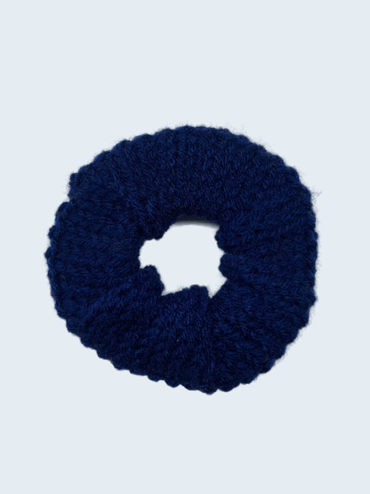 Knit Scrunchie in Deep Sea