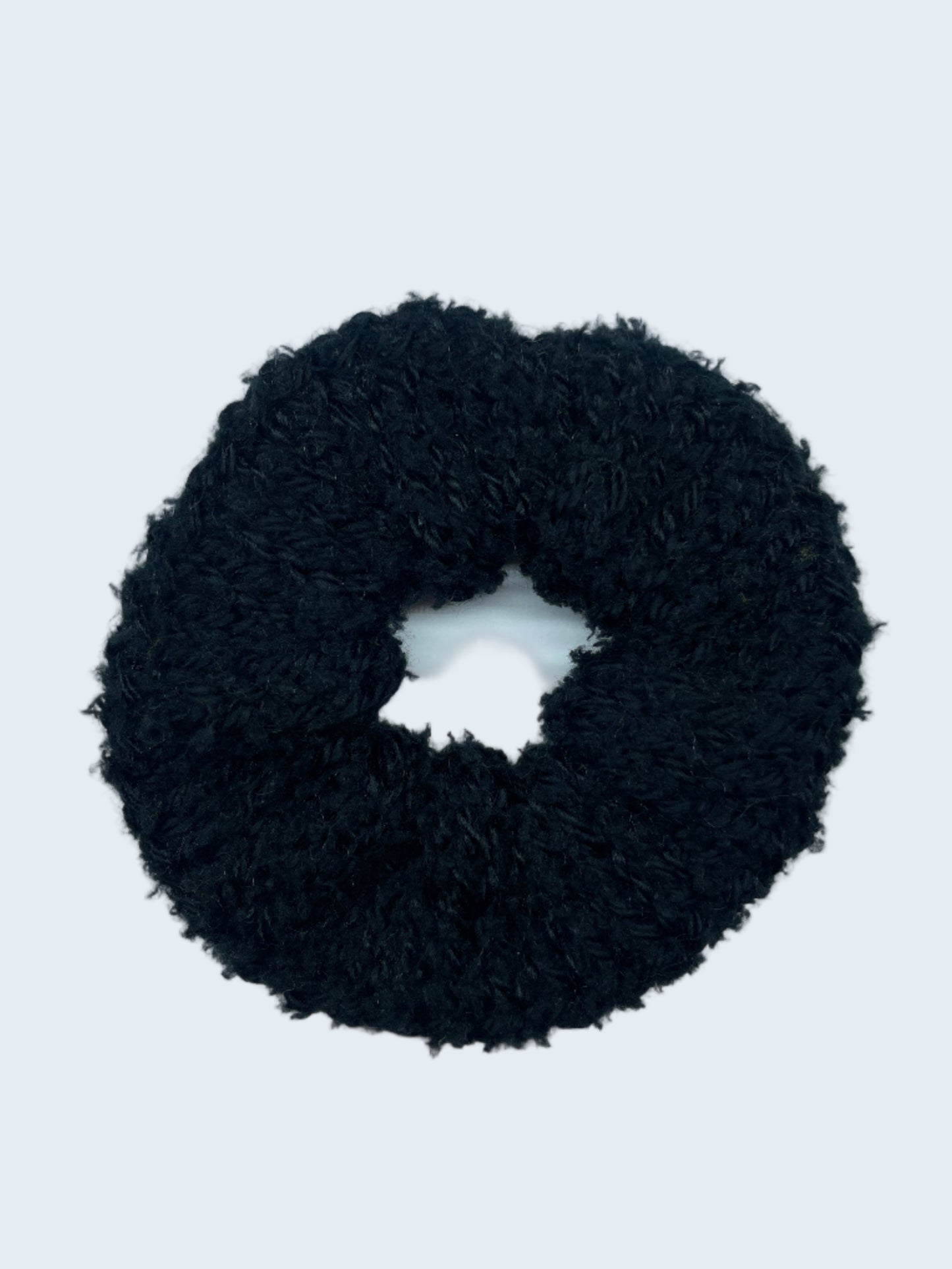 Knit Scrunchie in Onyx Fuzz