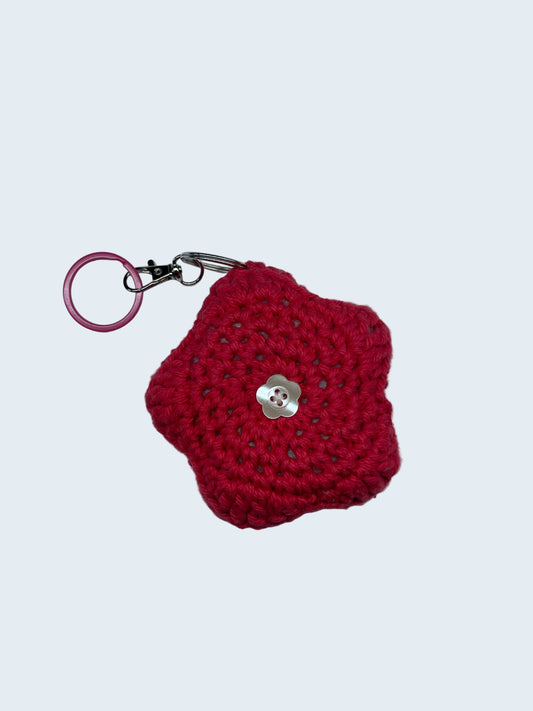Star Puff Keychain in Cherry Bomb