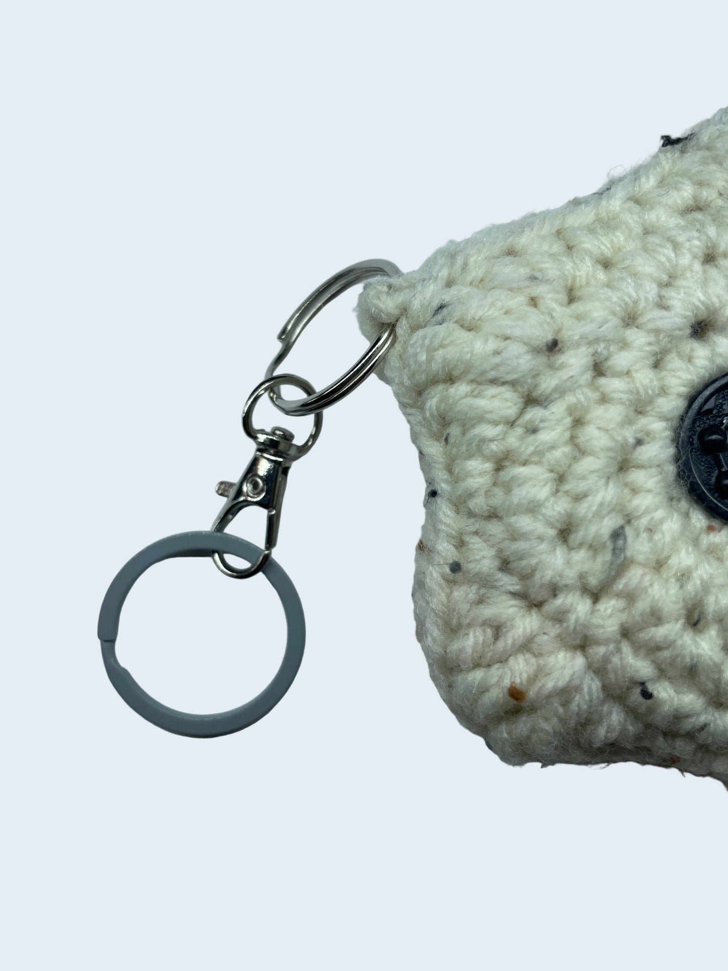 Star Puff Keychain in Speckled Cream