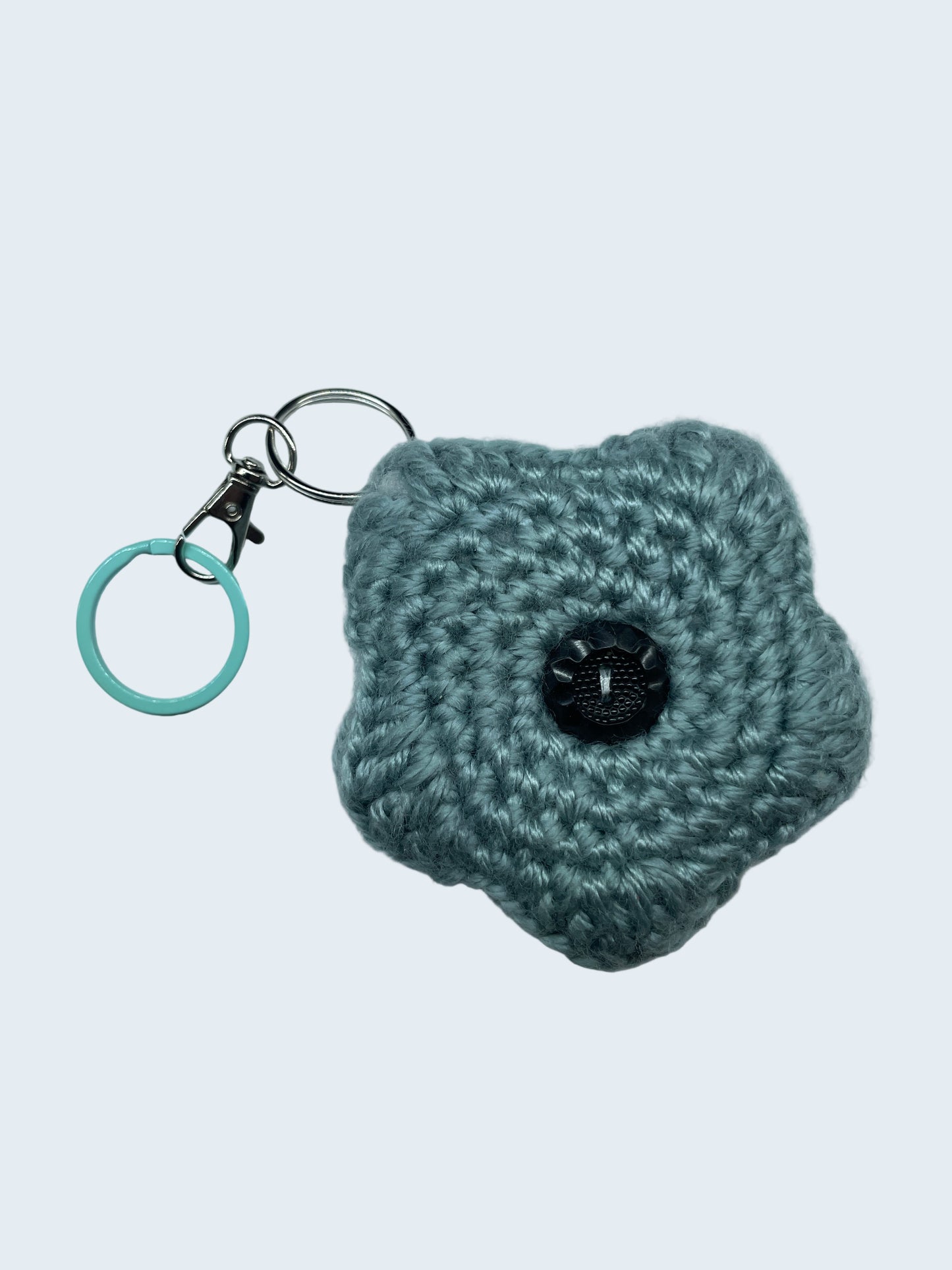Star Puff Keychain in Silver Rain