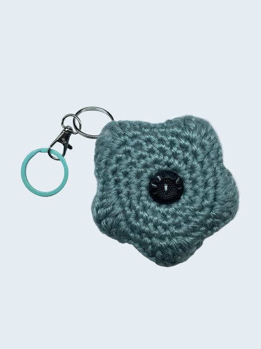Star Puff Keychain in Silver Rain