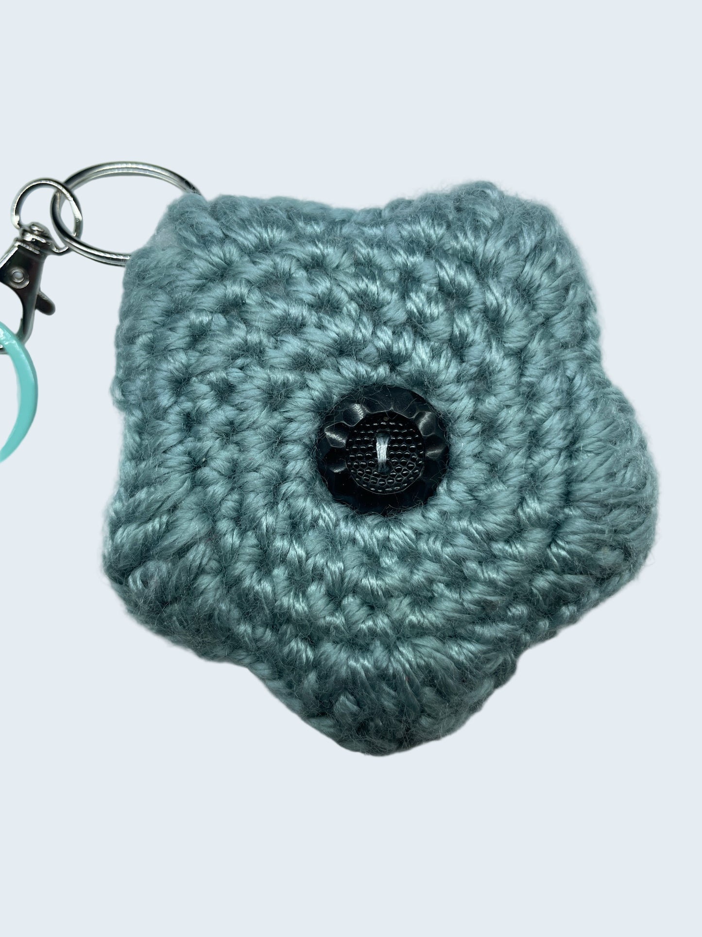 Star Puff Keychain in Silver Rain