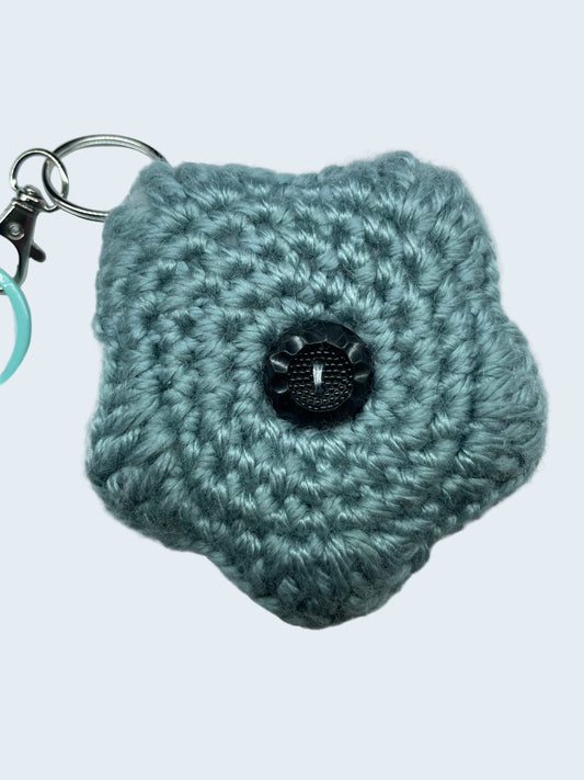 Star Puff Keychain in Silver Rain