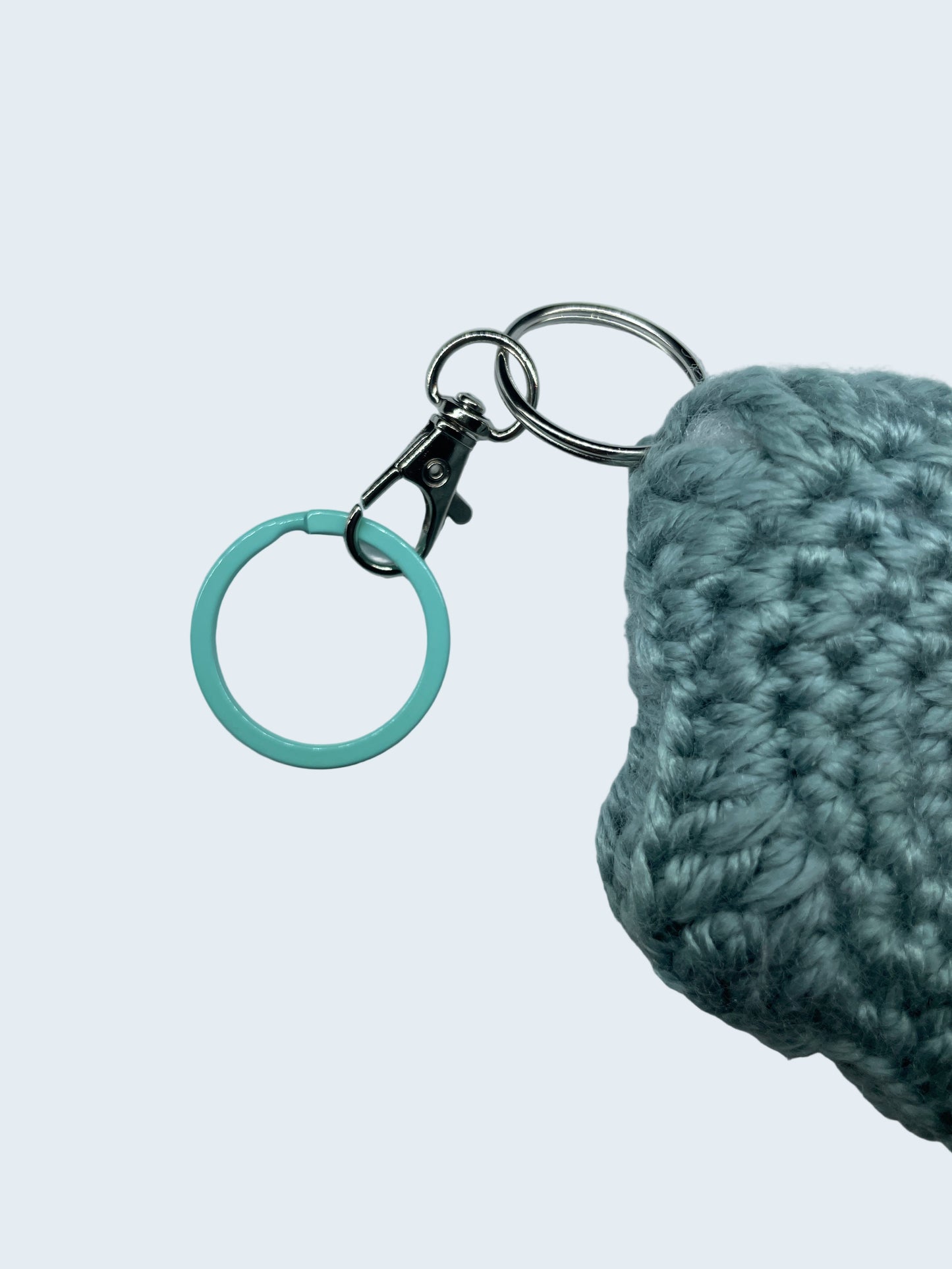 Star Puff Keychain in Silver Rain